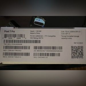 Google pixel 7pro 128gb & Google pixel watch, brand new in box.